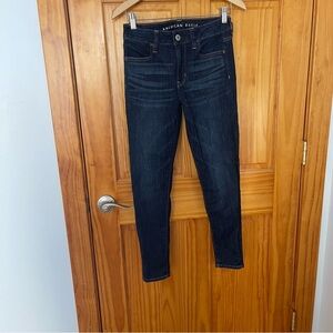American Eagle Outfitters Women's Deep Indigo Skinny Jeans 4 short